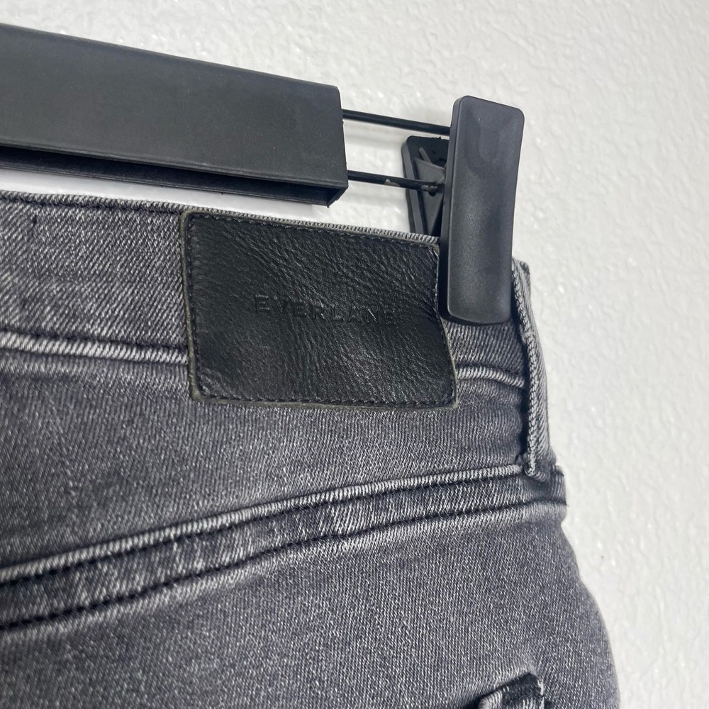 Everlane High-Rise Slim-Straight Ankle Jeans Charcoal Grey Size 25 Ankle - Picture 13 of 14